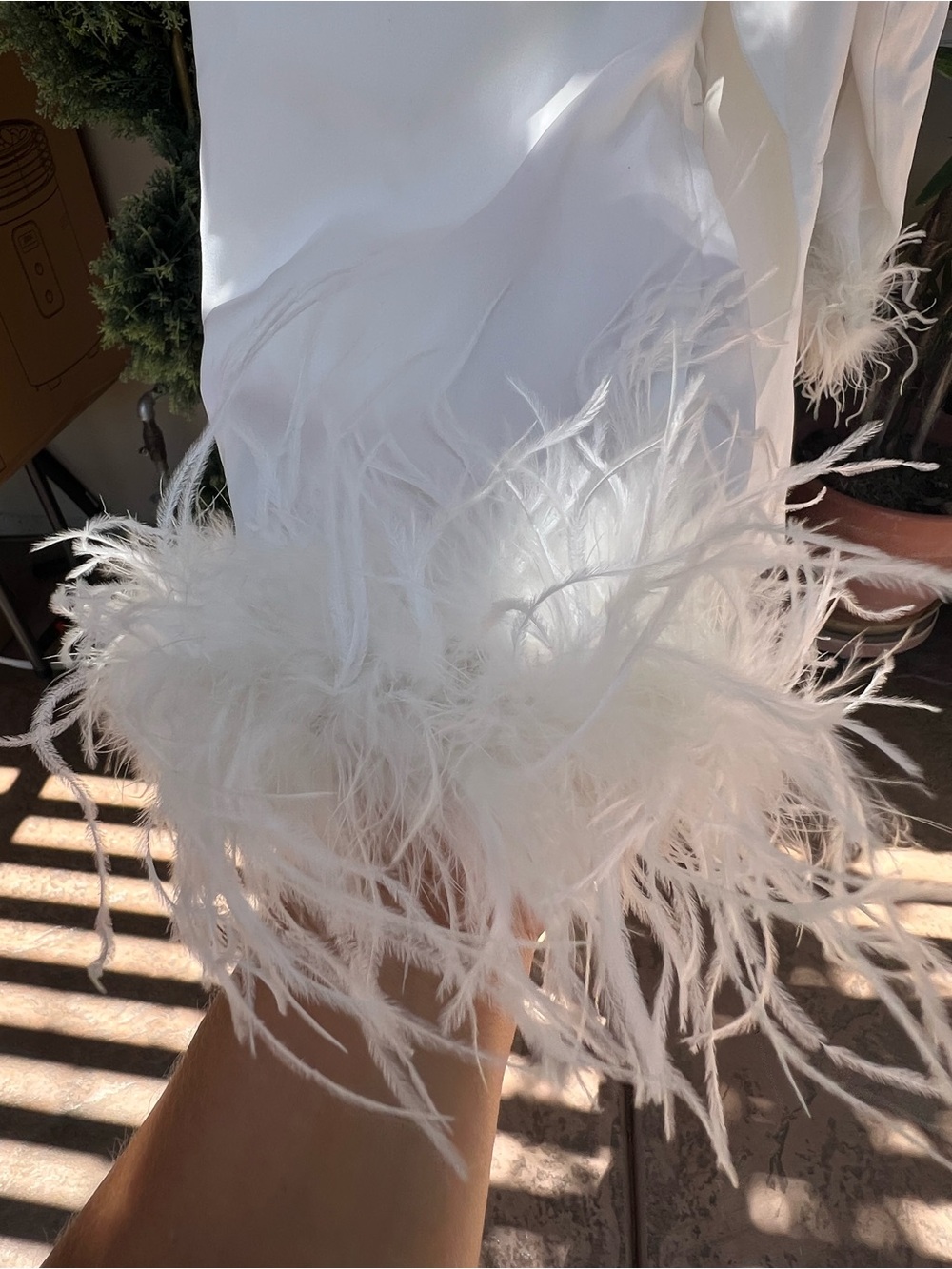 Nasty Gal White Feather-Trim Blazer Dress - Picture 6 of 7